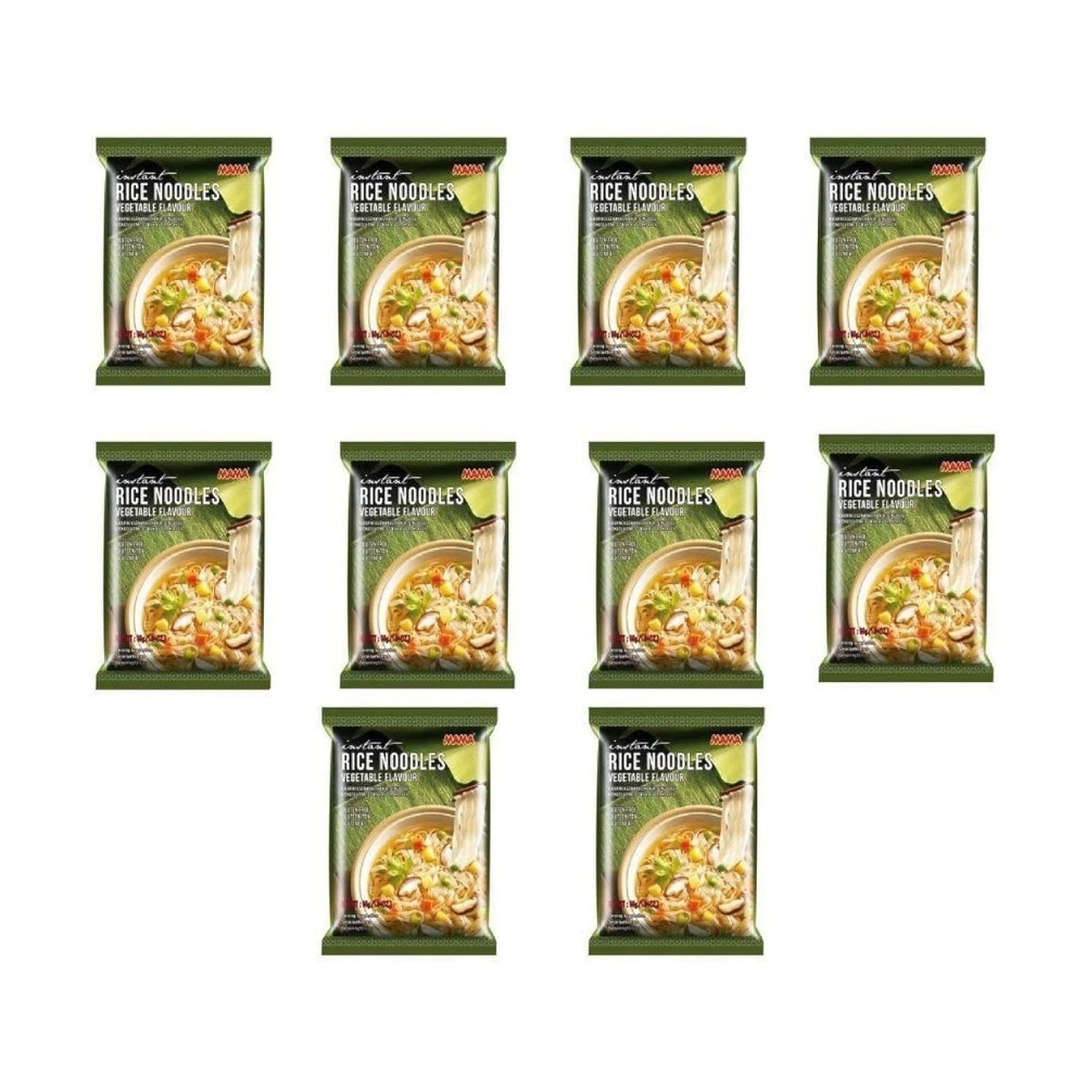 MAMA Gluten Free Vegetables Rice Noodles 55g (Pack Of 10)